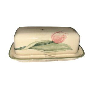 Pfaitzgraff Floral Party Garden Pattern Butter Dish Porcelain Dinnerware